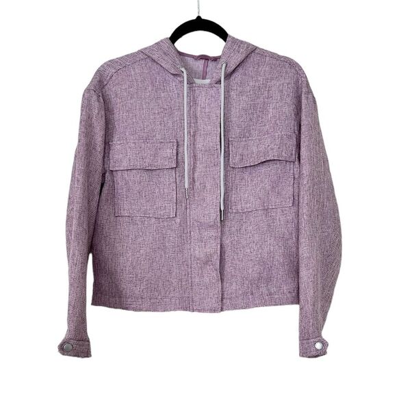 Anthropologie Avec Les Filles Purple Hooded Zip Up Jacket Women's Size Small - Picture 1 of 10